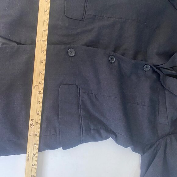 Versini Wool Suit Blazer Jacket Mens 38R Black Two Button Sports Coat Business C - Picture 12 of 13